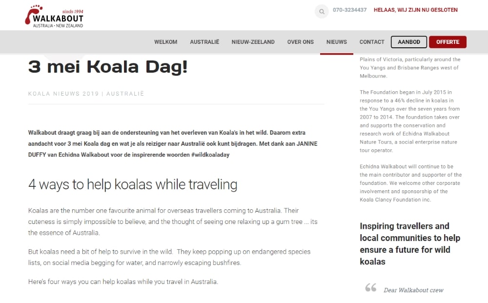How Dutch tourists can help koalas
