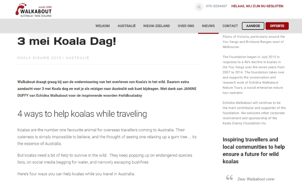 How Dutch tourists can help koalas
