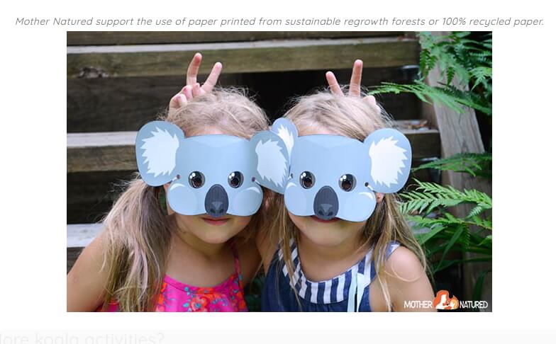 Koala Mask for Wild Koala day