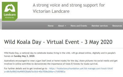 Landcare Victoria mention Wild Koala Day