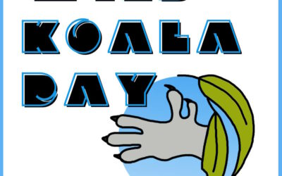 wild koala day 2026 square blue border